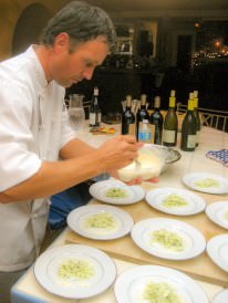 Chef Rick Boxeth at private home catering event in kitchen Orange County CA